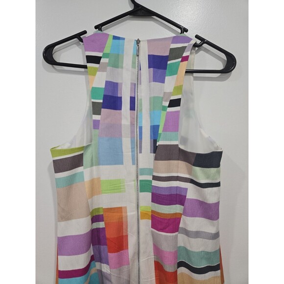 Trina Turk Mod Colorblock Sleeveless Sheath Dress Vibrant Multicolor Mini Size 4 - Picture 6 of 11